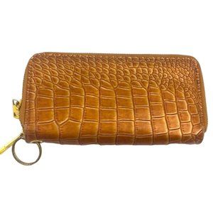 Faux Leather Gold ZIP Flap Wallet